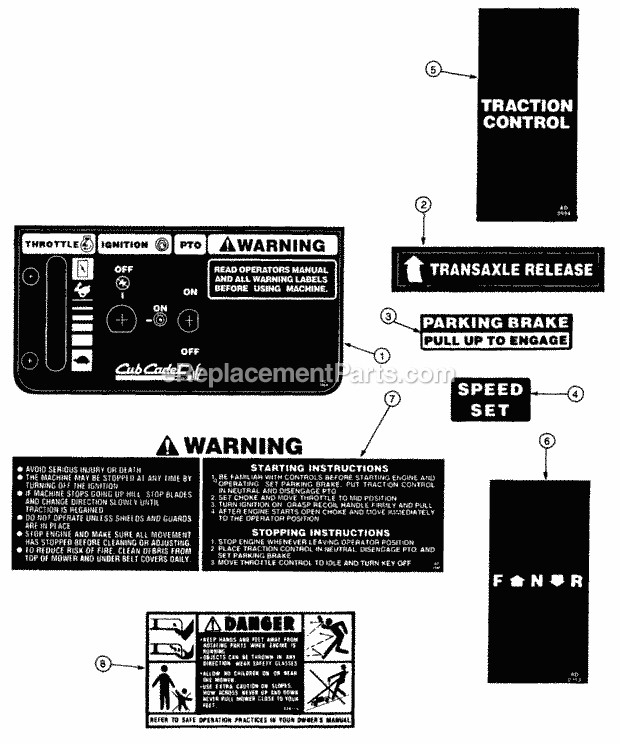Graphics Ii Diagram and Parts List for 4815F 556C465M100 Cub Cadet Lawn Mower